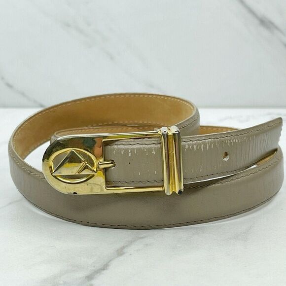 Liz Claiborne Gray Vintage Full Grain Semi Aniline Leather Belt Size Medium M - Picture 1 of 10